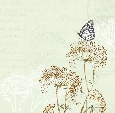 Produktbild von 20 Lunch-Servietten Butterfly branches grün