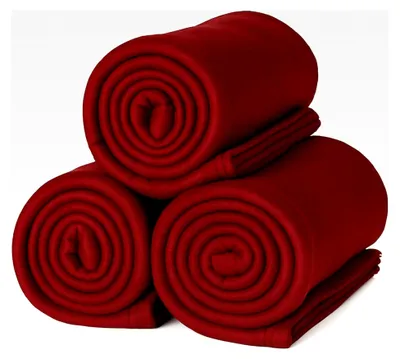 Produktbild von 3 Stück Fleecedecken, Farbe: Bordeaux, Größe 130x160 cm, über 200 g/m², Sofadecke, Couchdecke, Wohndecke, Picknickdecke, Sofaüberwurf