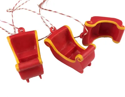 Produktbild von 3 Stück Weihnachtsbaumanhänger Baumschmuck Anhänger Xmas Schlitten Rentier