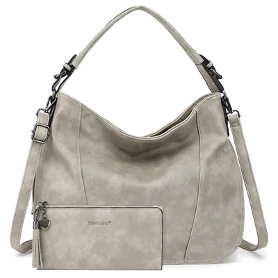 Produktbild von Handtasche 2-Tlg Damen Shopper - Set Vegan Handtasche Schultertasche, Mit abnehmbarem Schultergurt für Einkauf Büro Reise Schule