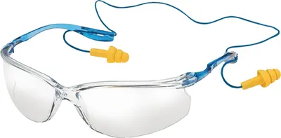 Image de Lunettes de protection AS/AF/UV claires Cadre bleu Oculaire PC 3M