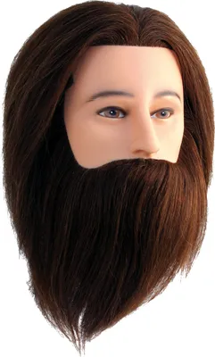 Produktbild von Übungskopf Gentleman Herrenübungskopf  braun mit Bart