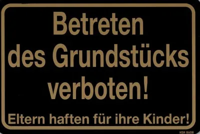 Produktbild von Verbotsschild - BETRETEN DES GRUNDSTÜCKS VERBOTEN - 308608 - 30cm x 20cm