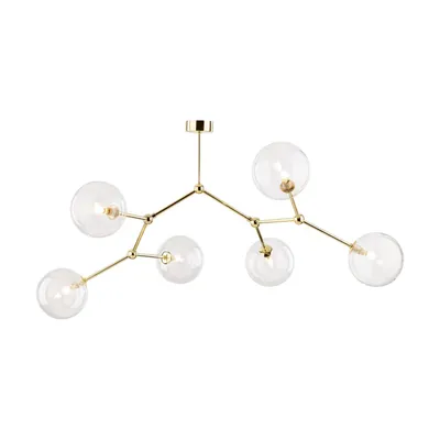 Produktbild von Deckenleuchte Glas Metall G9 in Gold Kugel Schirm Modern