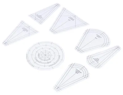 Obrázok produktu pre Pravítka na quilt vo forme patchworkových šablón, náradie, pravítko, DIY, priehľadný akryl, šitie