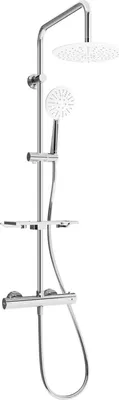 Produktbild von Mexen KT67 Brausegarnitur für Aufputzmontage mit Kopfbrause und Thermostatmischer, Chrom/Weiß - 771506793-00