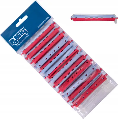 Immagine prodotto di Rulli per permanente Ponik's, set di bigodini per permanente - 11 mm - 12 pezzi - rulli a onda fredda con linguette in gomma rotonde, blu rosso