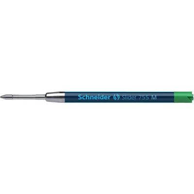 Produktbild von Schneider Schreibgeräte Slider 755, Grün, Medium, Edelstahl, Kugelschreiber, ISO G2, 10 Stück(e)