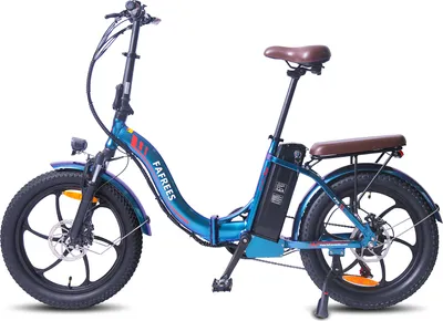 Produktbild von 20 palcový skladací elektrický bicykel, 250W 36V 18AH, so zadnými svetlami podľa normy StVZO, Shimano 7S, Dúhová DukelBlue