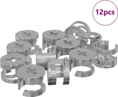 Produktbild von Zapfenschloss-Muttern 12 pcs Silber 15 x 11,5 mm Metall