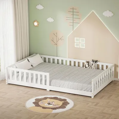 Immagine prodotto di Letto per bambini - 120 x 200 cm - Bianco - Legno massello di pino - Per cameretta