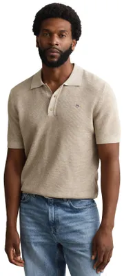 Produktbild von Gant Polo beige, 3-knöpfig, kurzarm
