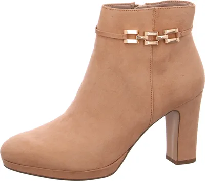Produktbild von Tamaris Damen Stiefelette bezogener Blockabsatz Kettendetail 1-25336-29, Größe:37 EU, Farbe:Beige