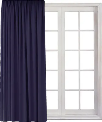 Produktbild von Gardine mit Kräuselband Universalband Vorhang Gardinenband Verdunkelung Blickdicht 140 (B) x 245 (L) Navyblau 1er Pack