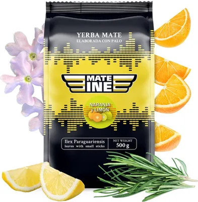 Immagine prodotto di Tè Yerba Mate MateIne Naranja y Limon 500 g - Yerba Mate Paraguayano agli agrumi -
senza aggiunta di aromi artificiali