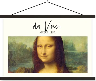 Produktbild von MuchoWow® Textilposter Mona Lisa - Da Vinci - Kunst 150x100 cm mit schwarzem Rahmen - Schlafzimmer