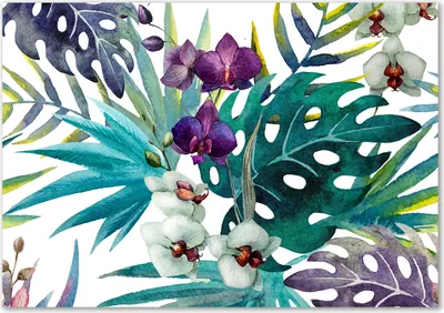 Produktbild von Tulup® Leinwandbild - 100x70 cm - Wandkunst - Drucke auf Leinwand - Leinwanddruck  - Blumen & Pflanzen - Mehrfarbig - Tropische Blumen