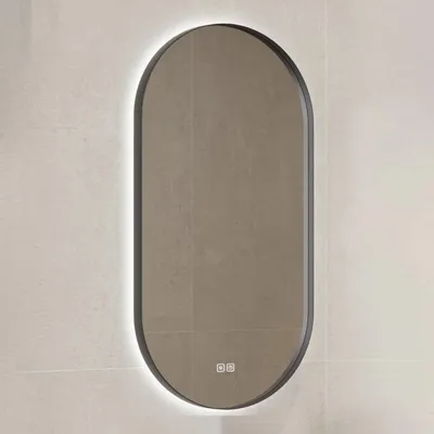 Immagine prodotto di Specchio da bagno LED "Mia", 45 x 90 cm, colore nero