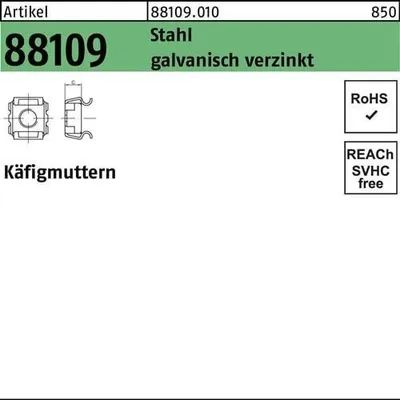 Produktbild von Reyher Käfigmuttern 88109, M 4-8 vz Typ SMG Zn (1000 Stück)