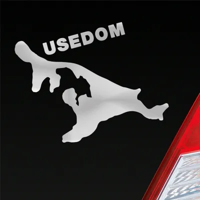 Produktbild von Auto Aufkleber USEDOM Spaß Insel Deutschland Urlaub 10x9 cm Silber Sticker Heckscheibenaufkleber