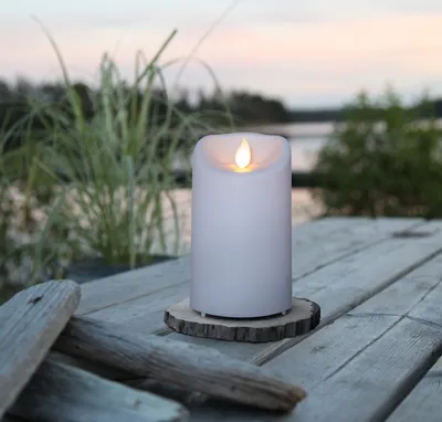 LED Stumpenkerze 'M-Twinkle' - mechanisch bewegte Flamme - H: 12,5cm - Batteriebetrieb - Timer