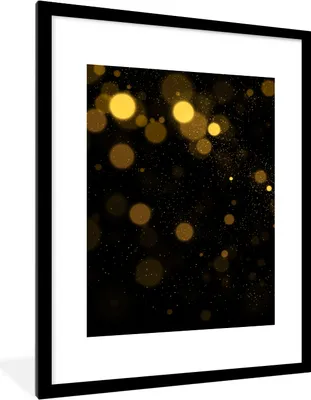 Produktbild von MuchoWow® Gerahmtes Poster Gold - Abstrakt - Luxus - Schwarz 60x80 cm - Poster mit Schwarzem Bilderrahmen Wandposter Rahmen Foto Bilder - Wohnzimmer - Dekorationen - Prämie