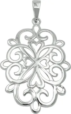 Produktbild von Anhänger filigrane Blume 27x19mm Ornament 925 Silber rhodiniert glänzend