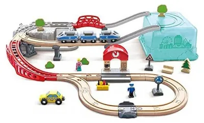 Productafbeelding van Hape Treinset, speelgoed, geschikt voor kinderen vanaf 3 jaar, meerkleurig