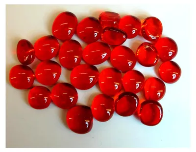 Produktbild von Glasnuggets - Dekosteine - Muggelsteine, rot Ø 12-15 mm, 200 g