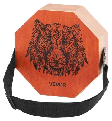 Obrázek produktu pro VEVOR Cajon s vnitřními kytarovými strunami a basovým tónem, přenosný perkusní nástroj ze dřeva, bicí hudební nástroj z březového dřeva s nastavitelným popruhem, pro začátečníky a profesionály, 295x295x100mm