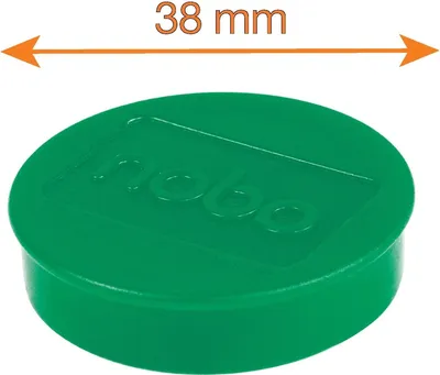 Image de Aimant rond de 38 mm, lot de 10 pièces, vert.