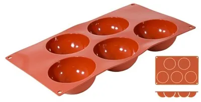 Produktbild von Silikon-Backmatte, HALBKUGEL mit 5 Formen