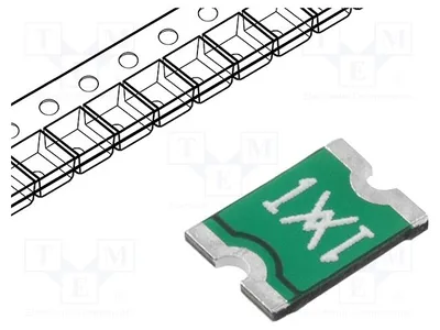 Image de 1 fusible : PTC, polymère, 1,1 A, modèle RF1406-000, fusible polymère SMD