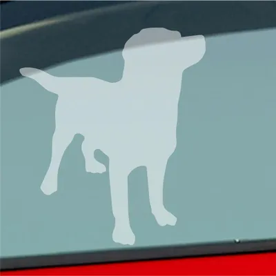 Produktbild von Auto Aufkleber Labrador Labbi Retriever Dog Hund Dog Tier 10x12 cm Milchglas Sticker Heckscheibenaufkleber