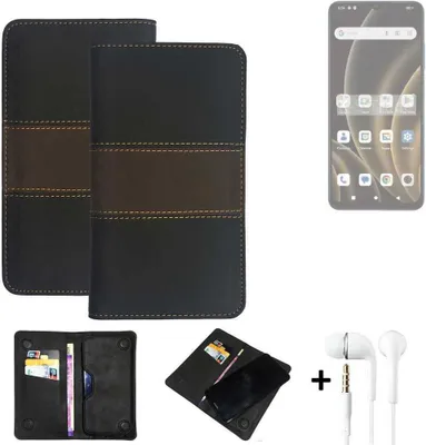 Produktbild von K-S-Trade Handyhülle + Kopfhörer kompatibel mit FreeYond F9S Schutzhülle Walletcase Bookstyle Tasche Schutz Case Hülle Wallet Cover Kunstleder