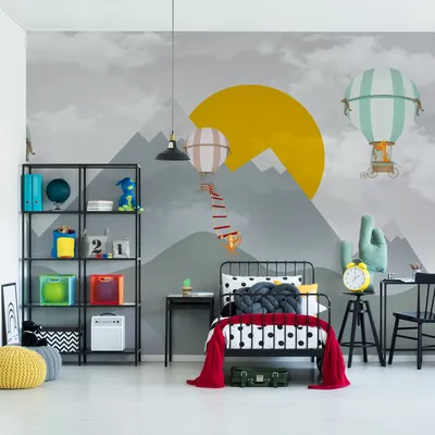 Produktbild von Muralo XXL Vlies FOTOTAPETE BERGE Tiere Luftballons Maerchen 3D Effekt (B) 180 cm x (H) 120 cm Tapete Wandtapete KINDERZIMMER SPIELZIMMER 4804