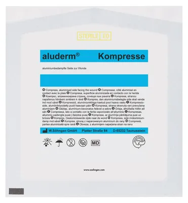 Produktbild von Kompresse aluderm einzeln 7,5x7,5cm