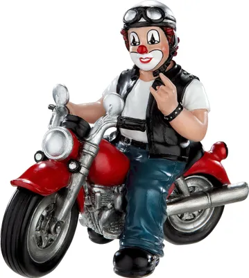 Produktbild von Gilde Clown, "Heavy Biker", Motorradmotiv, Kunstharz, mehrfarbig, VE 1, L. 7 cm, B. 14 cm, H. 12 cm 35417 4063387354179