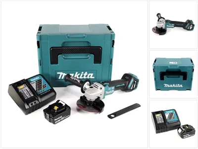 Immagine prodotto di Smerigliatrice angolare a batteria Makita DGA 513 RF1J 18V 125mm brushless + 1x batteria ricaricabile 3.0Ah + caricabatterie + Makpac