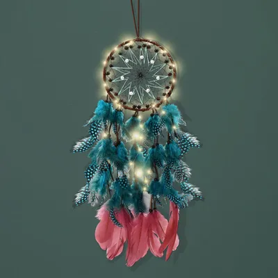 LED-Draaghänger, Boho-Wanddeko für Mädchen, 16 cm, blau