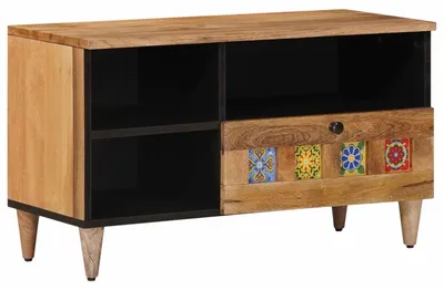 Zdjęcie produktu dla Szafka pod telewizor Naturalny 80 x 33 x 46 cm Drewno z mango