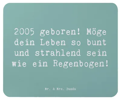 Produktbild von Mr. & Mrs. Panda Mousepad Spruch 2005 Geburtstag Regenbogen - Meeresbrise - Geschenk, Geburtstagsgeschenk, Jahr, pc mauspad, Jubilar, Geburtstagsjahr, Alter, Erinnerung
