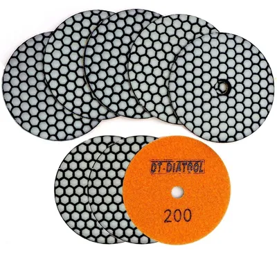 Productafbeelding van Diamantschlijpfolie 100mm, korrelgrootte #200, geschikt voor graniet, marmer en keramiek, set van 8 stuks