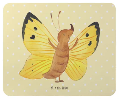 Produktbild von Mr. & Mrs. Panda Mouse Pad Schmetterling Zitronenfalter - Gelb Pastell - Geschenk, Schmetterlinge, Motivation, pc mauspad, laptop, Mousepad, mausunterlage, Fakten, Liebe