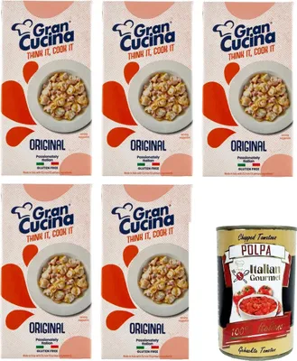 Produktbild von 5x Gran Cucina Crema per Cucinare,Creme auf Pflanzlicher Basis,Sauce zum Kochen Ohne Palmöl,Glutenfrei 500g + Italian Gourmet Polpa di Pomodoro 400g Dose