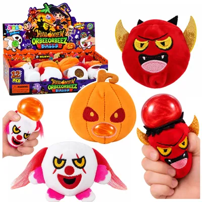 Produktbild von Glitzerndes Halloween-Plüsch-Quetschspielzeug – Weiches, glitzerndes Anti-Stress-Spielzeug (8 cm)