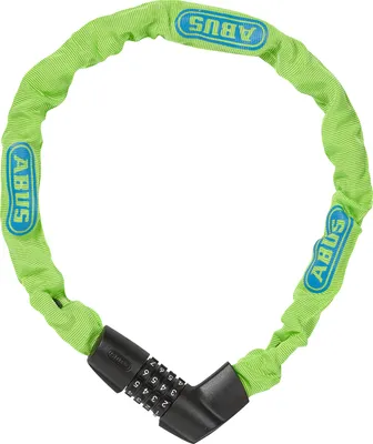 Produktbild von ABUS Kettenschloss Tresor 1385/75 Neon – Zahlenschloss aus gehärtetem Stahl – 6 mm starke Vierkantkette – ABUS-Sicherheitslevel 6 – 75 cm – Grün