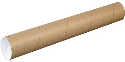 Productafbeelding van Verzendbuizen met Doppen - Postkokers Kraft - Documenten Versturen - Sterke Spiraalwond Constructie - 3 x 18 Inch - Kraft Bruin