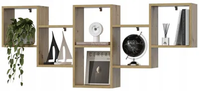 Produktbild von EstiloHome Wandregal NOVA 160 cm, Eiche Artisan – großes Hängeregal als Bücherregal