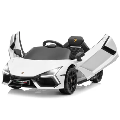 Zdjęcie produktu dla Lamborghini Revuelto, samochód elektryczny dla dzieci 12 V z pilotem 2,4 GHz, trzy poziomy prędkości, biały